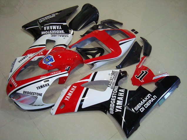 1998-1999 Black Red Stickers Yamaha YZF R1 Fairings 1998-1999 Black Red Stickers Yamaha YZF R1 Fairings