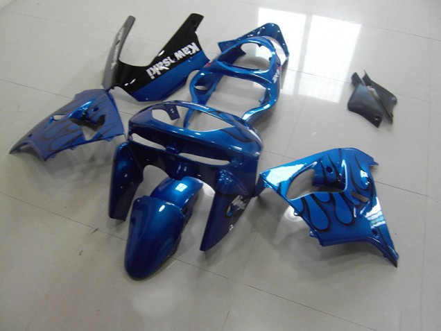 1998-1999 Blue Black Flame Kawasaki Ninja ZX9R Fairings 1998-1999 Blue Black Flame Kawasaki Ninja ZX9R Fairings