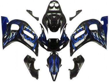 1998-2002 Black Blue Flame Yamaha YZF R6 Fairings