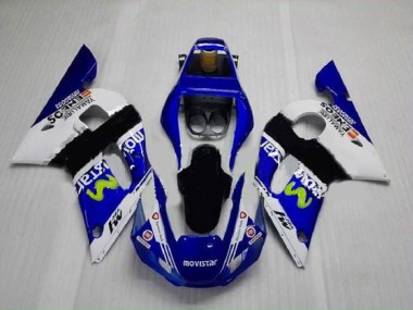 1998-2002 Blue Green White Yamaha YZF R6 Fairings