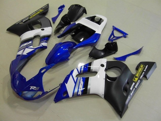 1998-2002 Blue White and Black Yamaha YZF R6 Fairings 1998-2002 Blue White and Black Yamaha YZF R6 Fairings