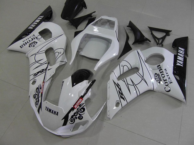 1998-2002 White Black Corona Yamaha YZF R6 Fairings 1998-2002 White Black Corona Yamaha YZF R6 Fairings