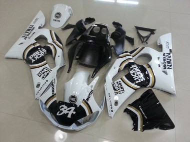1998-2002 White Black Yamaha YZF R6 Fairings