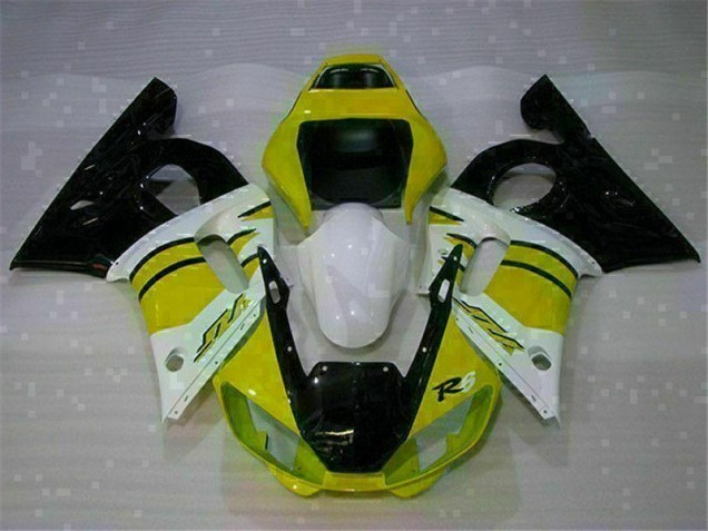 1998-2002 Yellow White Yamaha YZF R6 Fairings 1998-2002 Yellow White Yamaha YZF R6 Fairings