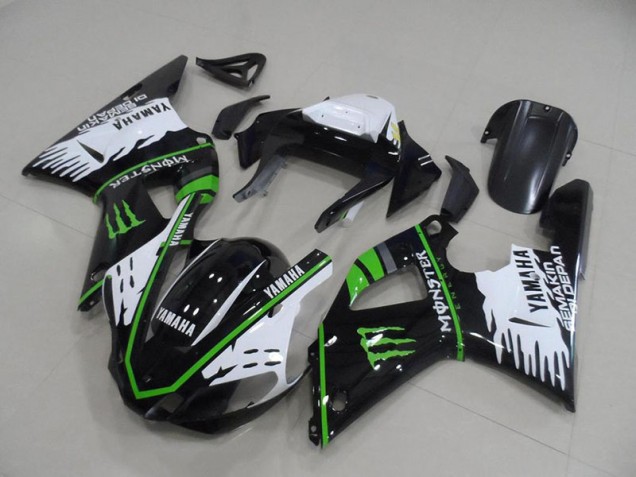 2000-2001 Black White Green Monster Yamaha YZF R1 Fairings 2000-2001 Black White Green Monster Yamaha YZF R1 Fairings