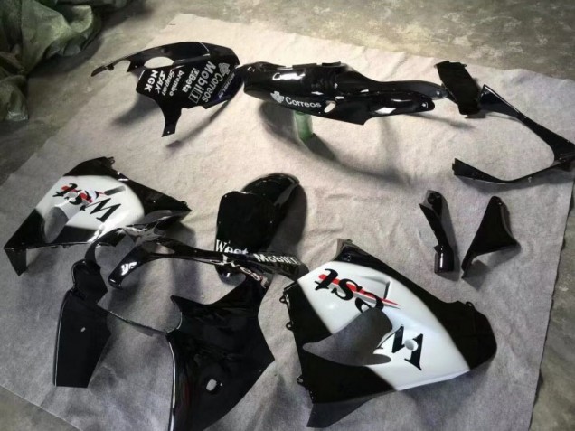 2000-2001 Glossy Black White Kawasaki Ninja ZX9R Fairings 2000-2001 Glossy Black White Kawasaki Ninja ZX9R Fairings