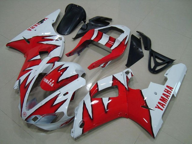 2000-2001 White Red Flame Yamaha YZF R1 Fairings 2000-2001 White Red Flame Yamaha YZF R1 Fairings