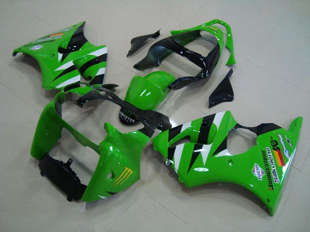 2000-2002 Green Black Kawasaki Ninja ZX6R Fairings 2000-2002 Green Black Kawasaki Ninja ZX6R Fairings