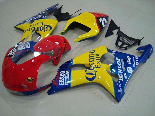 2000-2002 Red Yellow Blue Corona Race Suzuki GSXR 1000 Fairings 2000-2002 Red Yellow Blue Corona Race Suzuki GSXR 1000 Fairings