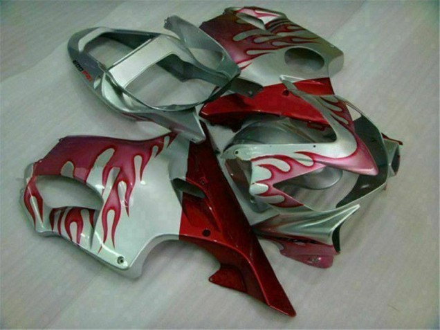 2001-2003 Red Flame Silver Honda CBR600 F4i Fairings 2001-2003 Red Flame Silver Honda CBR600 F4i Fairings