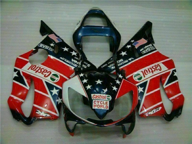 2001-2003 Red White Honda CBR600 F4i Fairings 2001-2003 Red White Honda CBR600 F4i Fairings