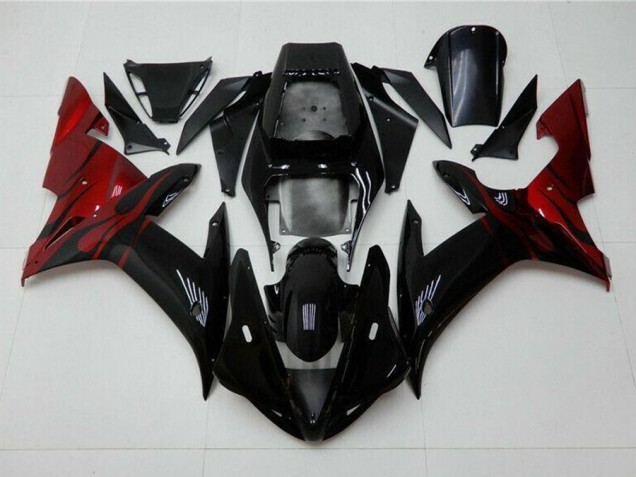 2002-2003 Black Red Yamaha YZF R1 Injection Fairings 2002-2003 Black Red Yamaha YZF R1 Injection Fairings