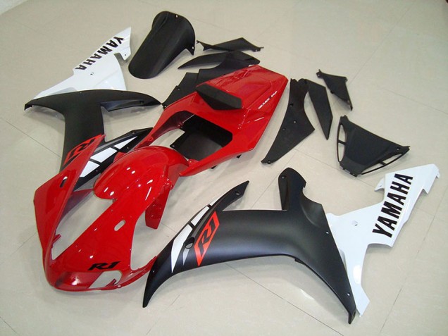 2002-2003 Matte Black Red Yamaha YZF R1 Fairings 2002-2003 Matte Black Red Yamaha YZF R1 Fairings