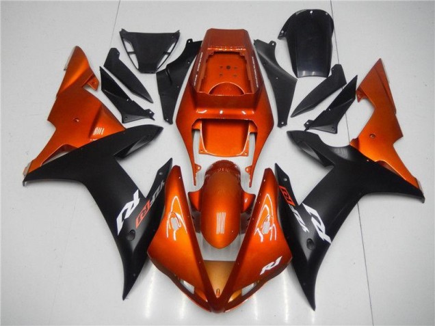 2002-2003 Orange Black Yamaha YZF R1 Fairings 2002-2003 Orange Black Yamaha YZF R1 Fairings