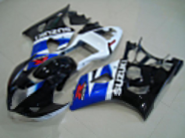 2003-2004 Black Blue White Suzuki GSXR 1000 Fairings 2003-2004 Black Blue White Suzuki GSXR 1000 Fairings