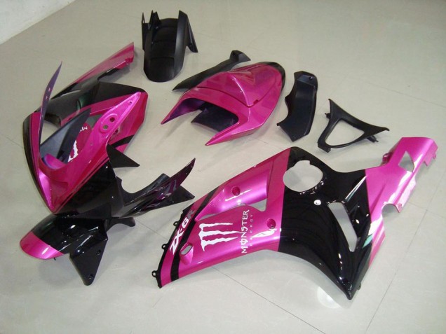 2003-2004 Pink Black Monster Kawasaki Ninja ZX6R Fairings 2003-2004 Pink Black Monster Kawasaki Ninja ZX6R Fairings