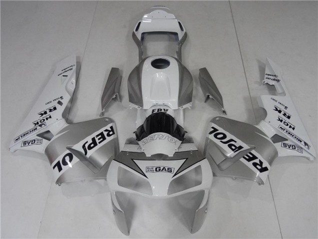 2003-2004 Silve White Black Honda CBR600RR Fairings 2003-2004 Silve White Black Honda CBR600RR Fairings