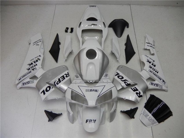 2003-2004 Silver White Black Honda CBR600RR Fairings 2003-2004 Silver White Black Honda CBR600RR Fairings