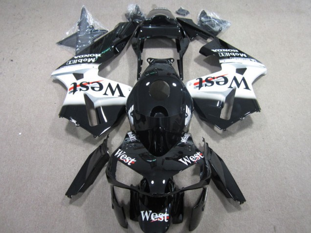 2003-2004 West White Black Honda CBR600RR Fairings 2003-2004 West White Black Honda CBR600RR Fairings