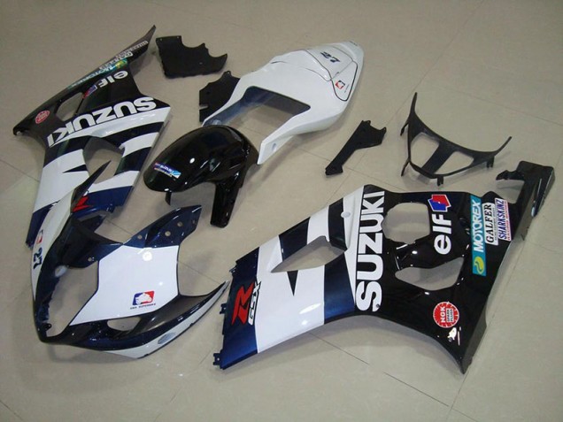 2003-2004 White Black Elf Suzuki GSXR 1000 Fairings 2003-2004 White Black Elf Suzuki GSXR 1000 Fairings