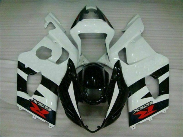 2003-2004 White Black Suzuki GSXR 1000 Full Fairing Kit 2003-2004 White Black Suzuki GSXR 1000 Full Fairing Kit