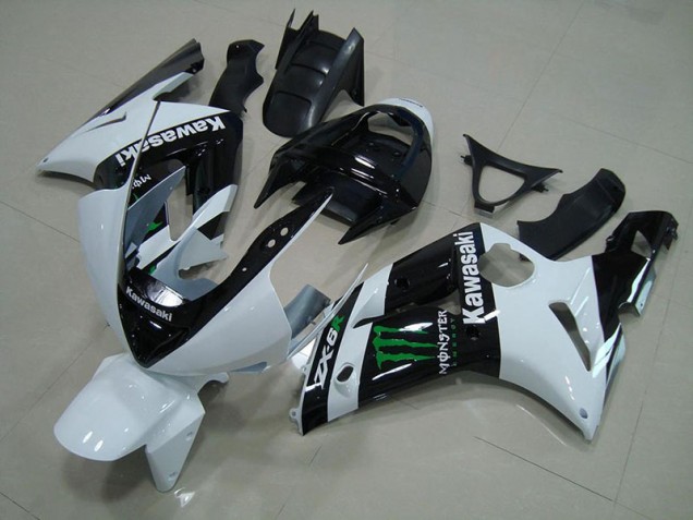 2003-2004 White Monster Kawasaki Ninja ZX6R Fairings 2003-2004 White Monster Kawasaki Ninja ZX6R Fairings