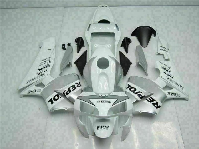 2003-2004 White Silver Honda CBR600RR Fairings 2003-2004 White Silver Honda CBR600RR Fairings