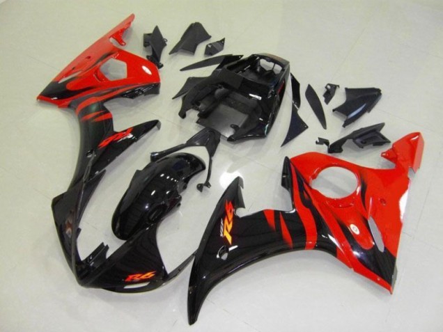 2003-2005 Black Red Flame Yamaha YZF R6 Fairings & Bodywork 2003-2005 Black Red Flame Yamaha YZF R6 Fairings & Bodywork