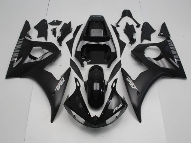 2003-2005 Black with Silver Decals Yamaha YZF R6 Fairings 2003-2005 Black with Silver Decals Yamaha YZF R6 Fairings