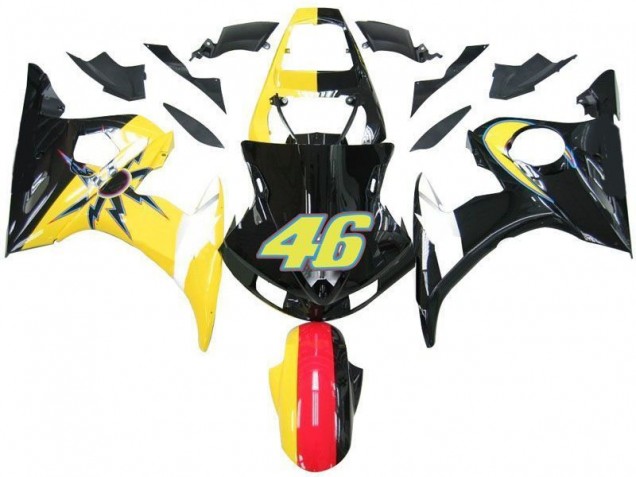 2003-2005 Black Yellow No. 46 Yamaha YZF R6 Fairings 2003-2005 Black Yellow No. 46 Yamaha YZF R6 Fairings
