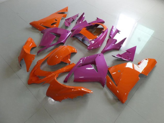 2003-2005 Orange and Pink Kawasaki Ninja ZX10R Fairings 2003-2005 Orange and Pink Kawasaki Ninja ZX10R Fairings
