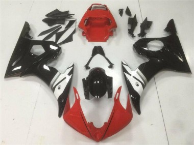 2003-2005 Red Black White Yamaha YZF R6 Fairings