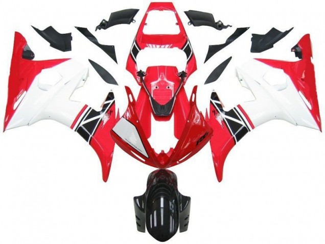 2003-2005 Red White Black Yamaha YZF R6 Fairings 2003-2005 Red White Black Yamaha YZF R6 Fairings