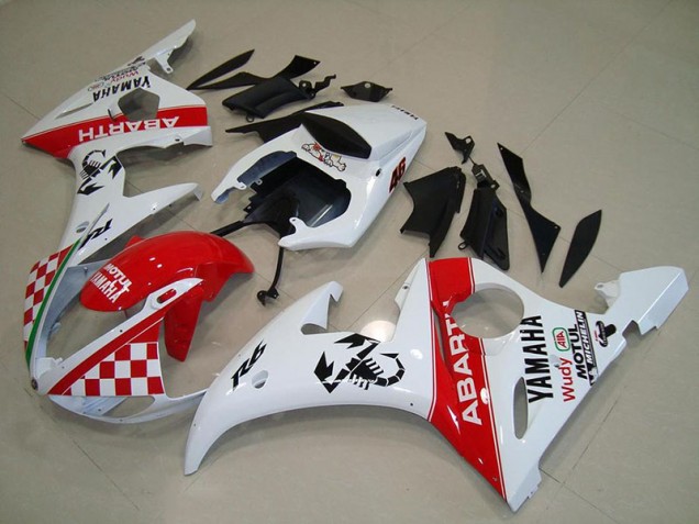 2003-2005 Red White Yamaha YZF R6 Fairings 2003-2005 Red White Yamaha YZF R6 Fairings