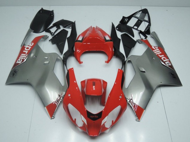 2003-2005 Silver and Red Aprilia RSV1000 Fairings 2003-2005 Silver and Red Aprilia RSV1000 Fairings