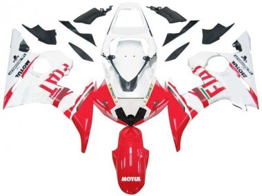 2003-2005 White Red Fiat Yamaha YZF R6 Fairings