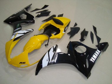 2003-2005 Yellow Black Yamaha YZF R6 Fairings
