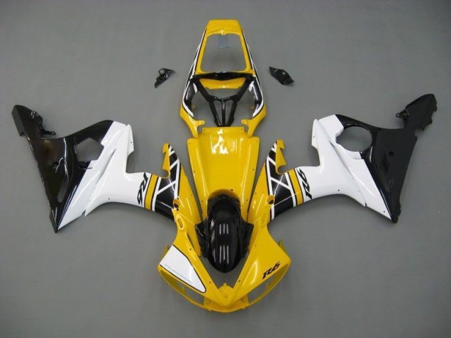 2003-2005 Yellow White Black Yamaha YZF R6 Fairings 2003-2005 Yellow White Black Yamaha YZF R6 Fairings