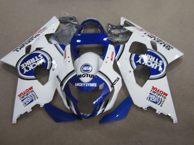 2004-2005 Blue White Lucky Strike Motul Suzuki GSXR600 Fairings 2004-2005 Blue White Lucky Strike Motul Suzuki GSXR600 Fairings
