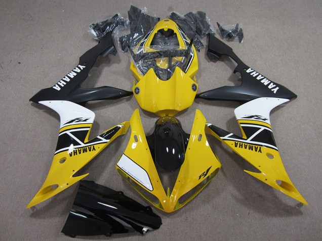 2004-2006 Yellow White Black Yamaha YZF R1 Fairings 2004-2006 Yellow White Black Yamaha YZF R1 Fairings
