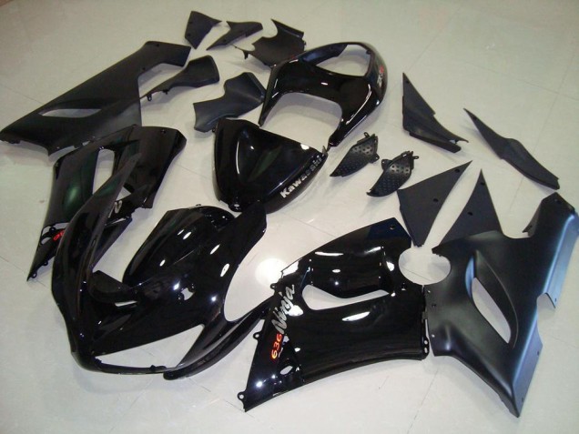 2005-2006 Black Kawasaki Ninja ZX6R Fairings 2005-2006 Black Kawasaki Ninja ZX6R Fairings