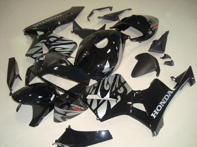 2005-2006 Black White Flame Honda CBR600RR Fairings 2005-2006 Black White Flame Honda CBR600RR Fairings