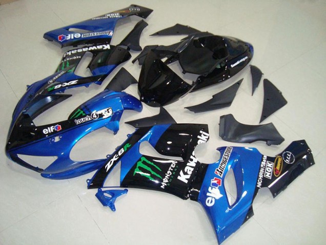 2005-2006 Blue Monster Kawasaki Ninja ZX6R Fairings 2005-2006 Blue Monster Kawasaki Ninja ZX6R Fairings