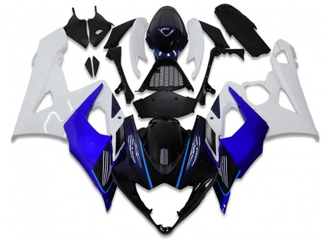 2005-2006 Blue White Suzuki GSXR 1000 Plastics Fairing Kits 2005-2006 Blue White Suzuki GSXR 1000 Plastics Fairing Kits