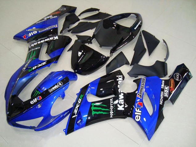 2005-2006 Candy Blue Monster Kawasaki Ninja ZX6R Fairings 2005-2006 Candy Blue Monster Kawasaki Ninja ZX6R Fairings