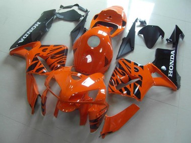 2005-2006 Orange Black Flame Honda CBR600RR Fairings