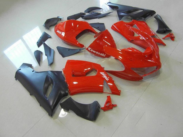 2005-2006 Red and Matte Black Kawasaki Ninja ZX6R Fairings 2005-2006 Red and Matte Black Kawasaki Ninja ZX6R Fairings