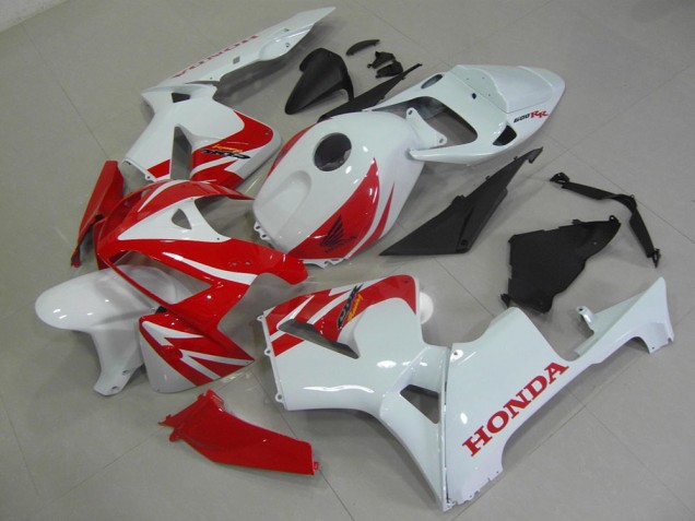 2005-2006 Red White Honda CBR600RR Fairings 2005-2006 Red White Honda CBR600RR Fairings