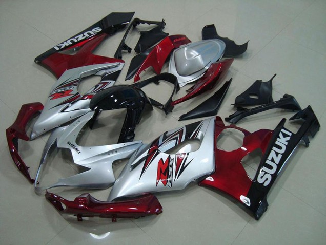 2005-2006 Silver Red Suzuki GSXR 1000 Fairings 2005-2006 Silver Red Suzuki GSXR 1000 Fairings