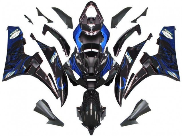 2006-2007 Black Blue Flame Yamaha YZF R6 Fairings 2006-2007 Black Blue Flame Yamaha YZF R6 Fairings